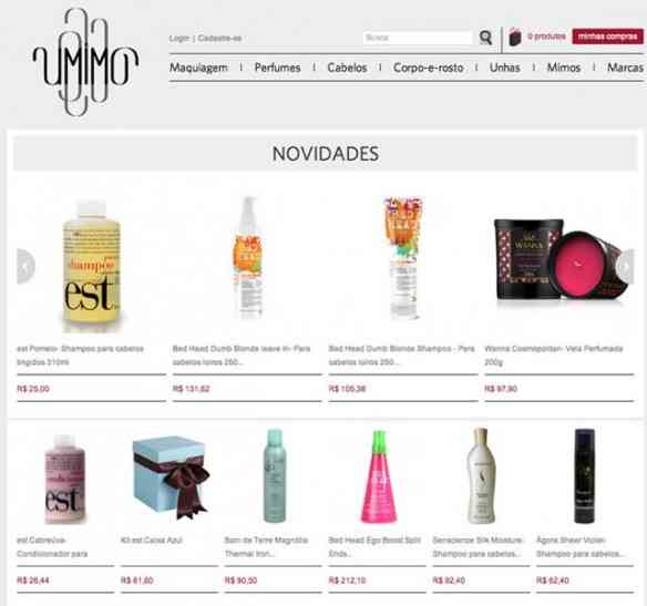 Página do site da UMIMO mostrando suas maravilhas
