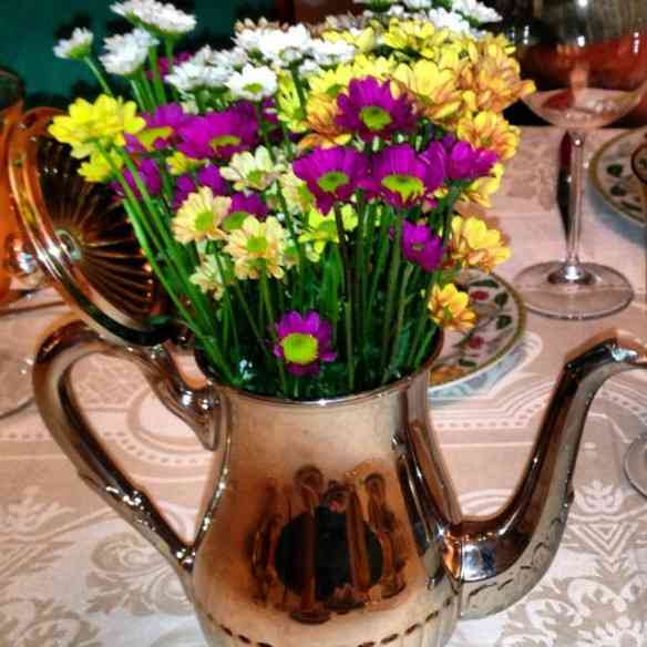 O lindo bouquet que nos esperava à mesa!