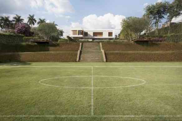 Close no campo de futebol arte!