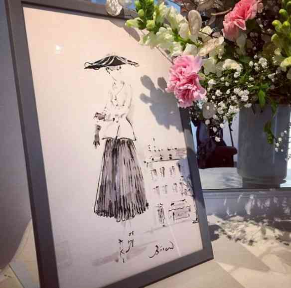 Croquis de u tailler bar, carro-chefe do New Look criado por Dior e que revolucionou a moda ocidental