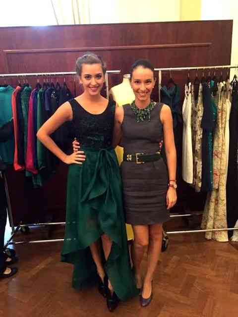 Aqui Maria recebe a atriz Juliana Boller no seu "backstage"...