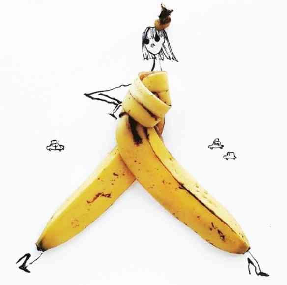 Passando para a barraca de frutas, esta banana macacão é mara!