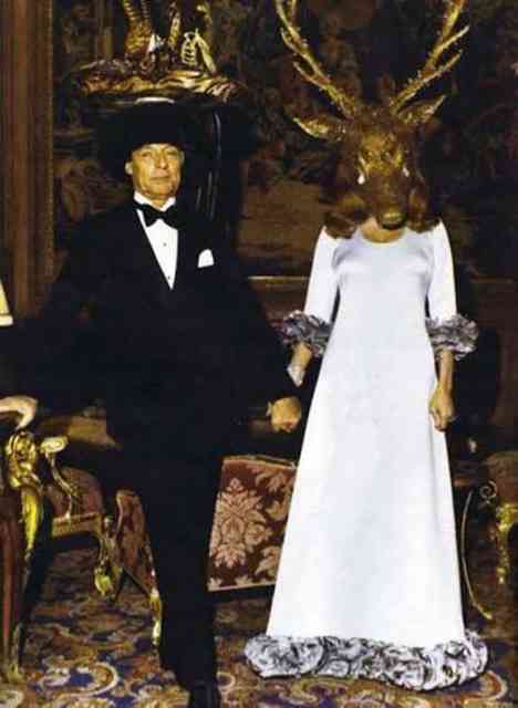Os barões de Rothschild, Guy e Marie-Helène em seu baile surrealista...