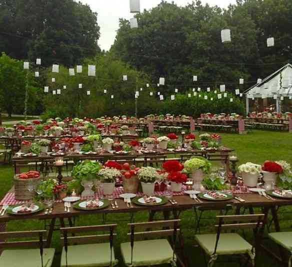 Simples e linda esta decoração de um casamento inspirado numa... horta! Dá até pra copiar!