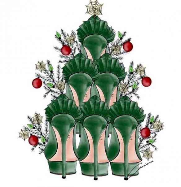 Adorei esta árvore de natal a calhar... Da Charlotte Olympia e seus lindos sapatos!