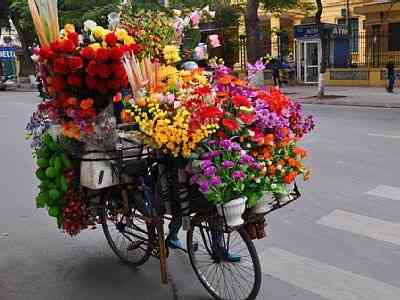 De bicicleta...