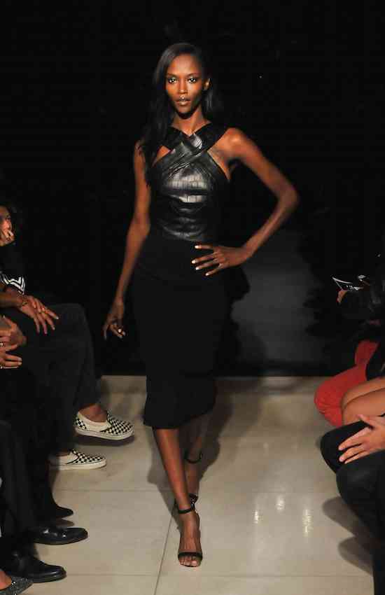 NEW YORK, NY - SEPTEMBER 14: A model walks down the runway during the Brandon Maxwell fashion show during Spring 2016 New York Fashion Week at Mr. Chow on September 14, 2015 in New York City. (Photo by Fernando Leon/Getty Images for Brandon Maxwell)