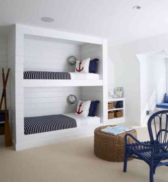 Outro quarto com inspiração nos mares e elegância despojada: amo!