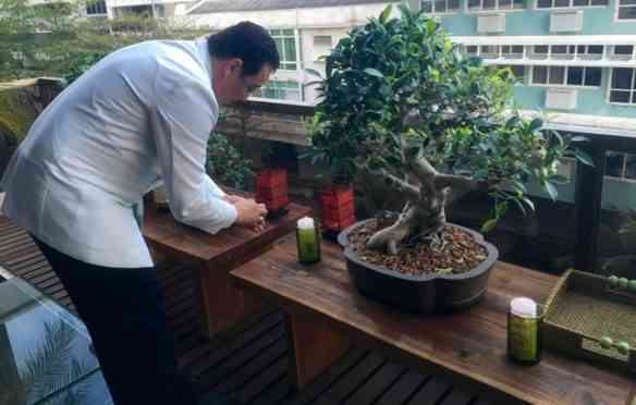 Deixei pro final, dois lindos detalhes, que não fazem parte da boa mesa, mas da arte de receber! Detalhe!: no por do sol, nosso uso master, Raimundo Mendonça, ascendeu de maneira linda, todas as velas da casa... Como faz nesta foto!