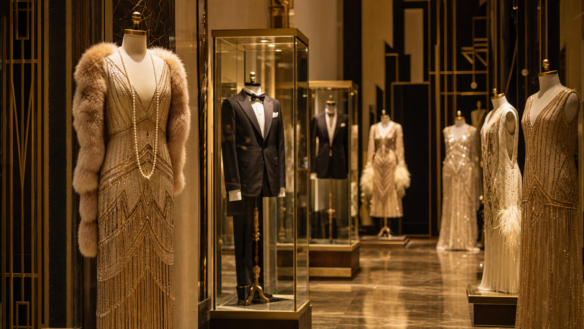 Imagem editorial dos figurinos do Great Gatsby