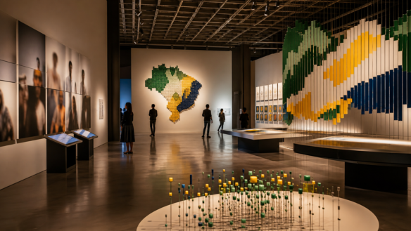 Imagem editorial sobre a exposição Opinião e o Brasil
