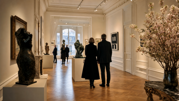 Imagem editorial da Christie's e esculturas de Hubert de Givenchy